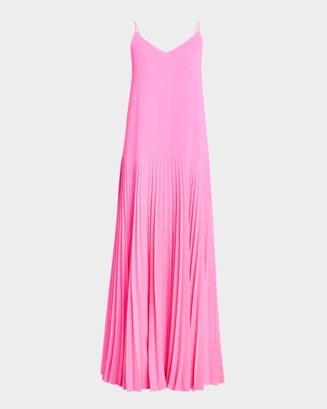 Carve Sleeveless Drop-Waist Pleated Maxi Dress